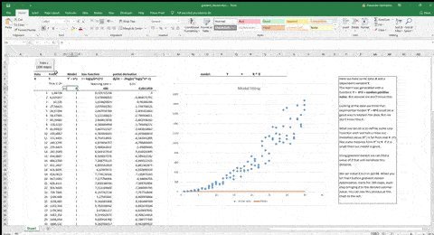 Excel Gradient Decent